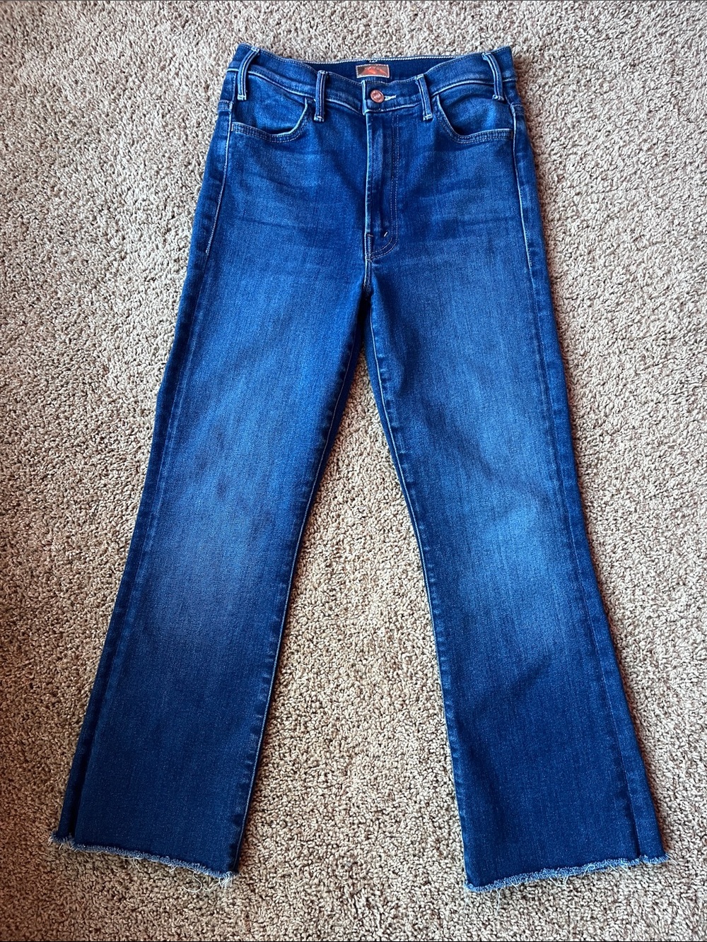 MOTHER The Hustler Ankle FrayMedium Blue Straight-Leg Jeans Size 27 - Picture 5 of 16